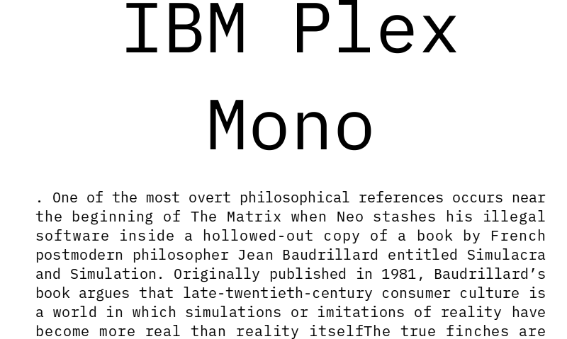Font IBM Plex Mono