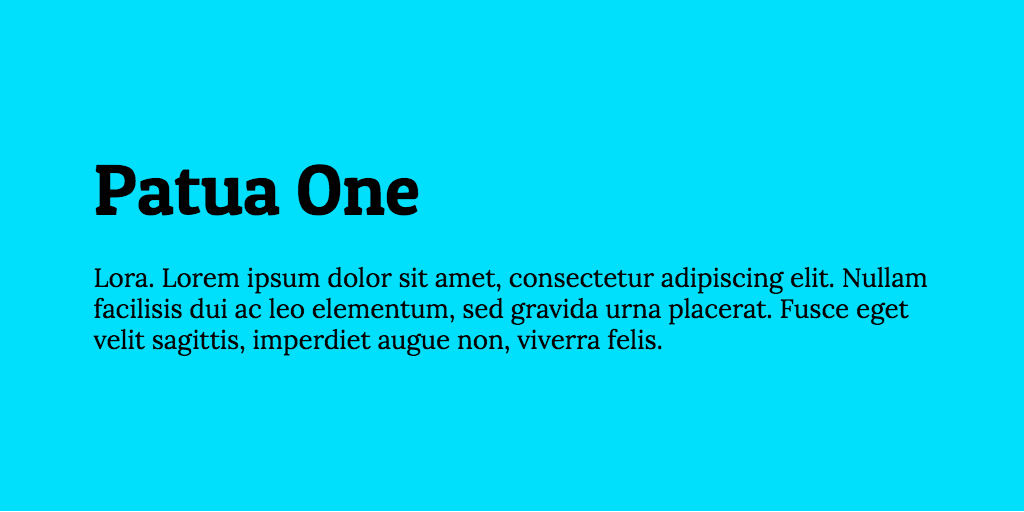 Font Patua One