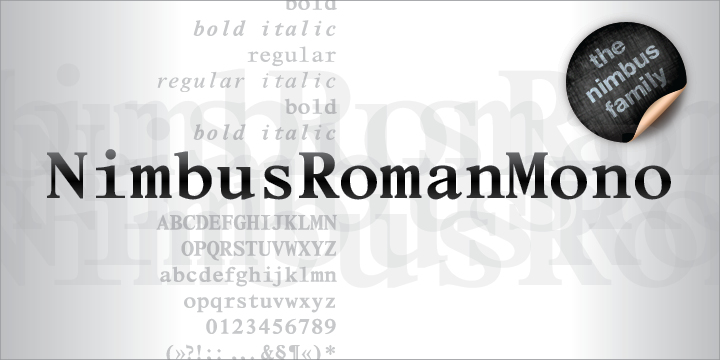 Font Nimbus Roman Mono