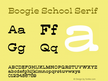 Font Boogie School Serif