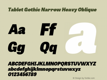 Font Tablet Gothic Narrow