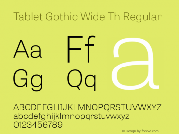 Font Tablet Gothic Wide
