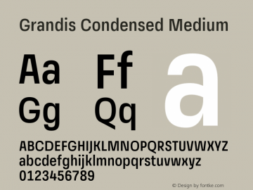 Font Grandis Condensed