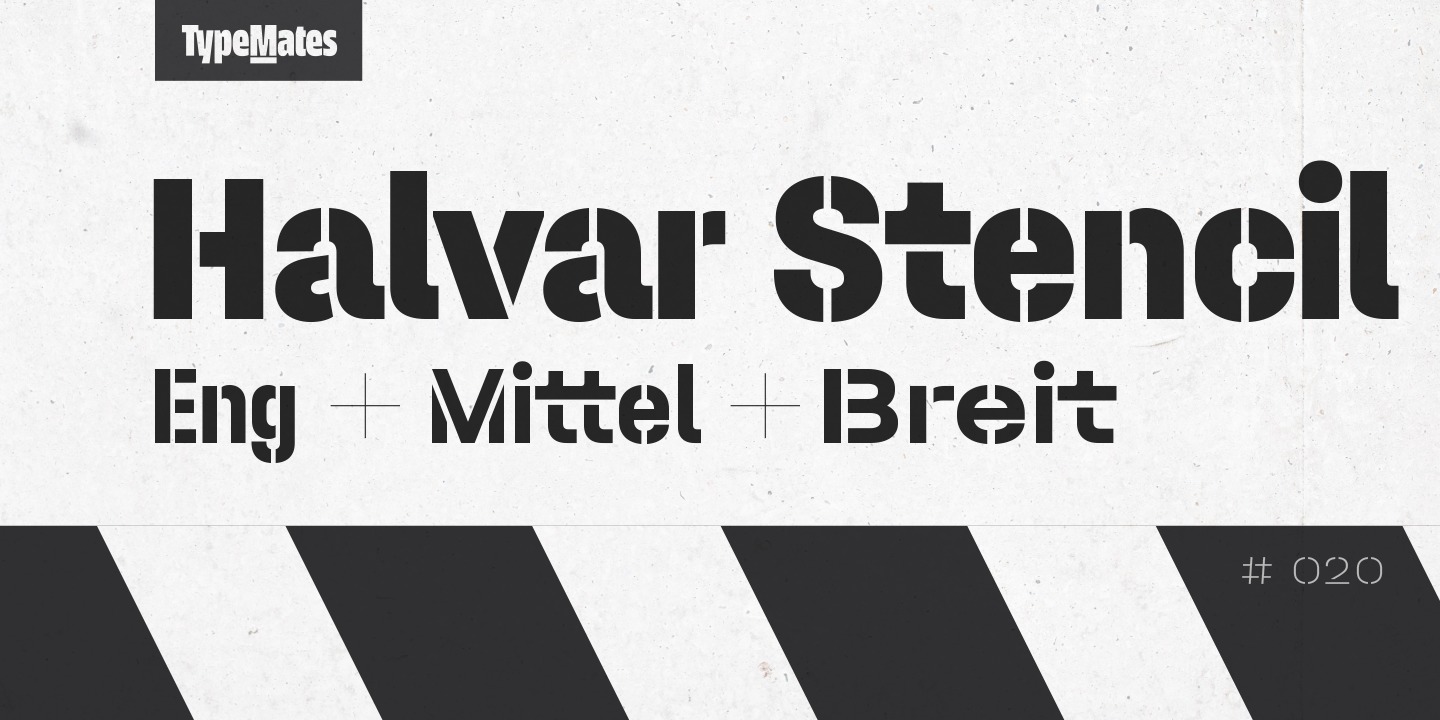 Font Halvar Stencil Mittelschrift