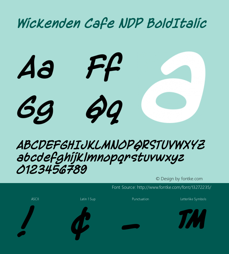 Font Wickenden Cafe NDP