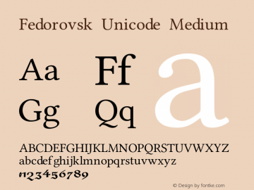 Font Fedorovsk Unicode
