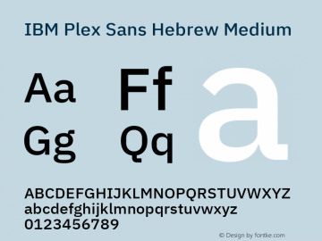 Font IBM Plex Sans Hebrew