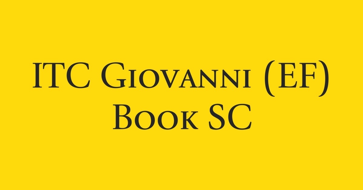 Font ITC Giovanni
