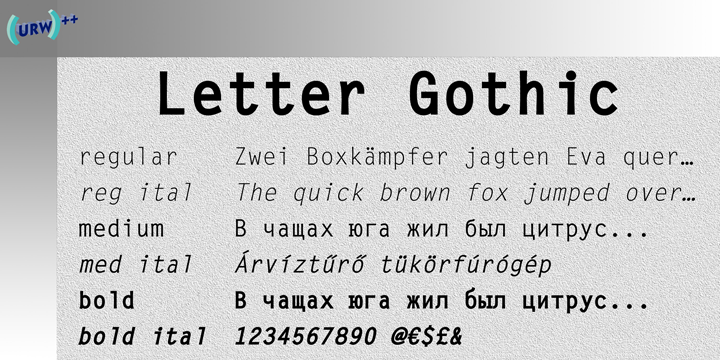 Font Letter Gothic