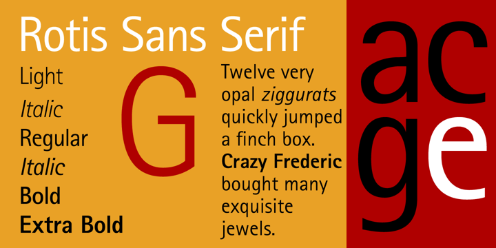 Font Rotis Sans Serif