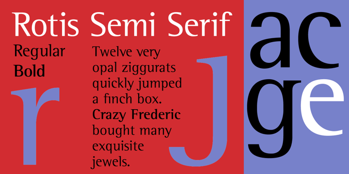 Font Rotis Semi Serif