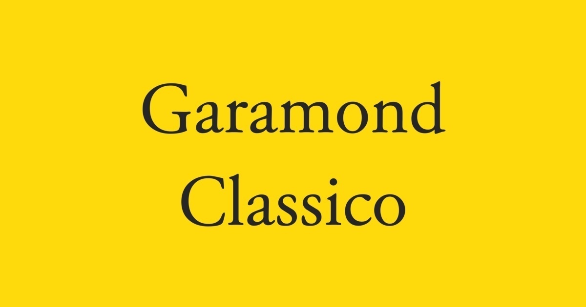 Font Garamond Classico