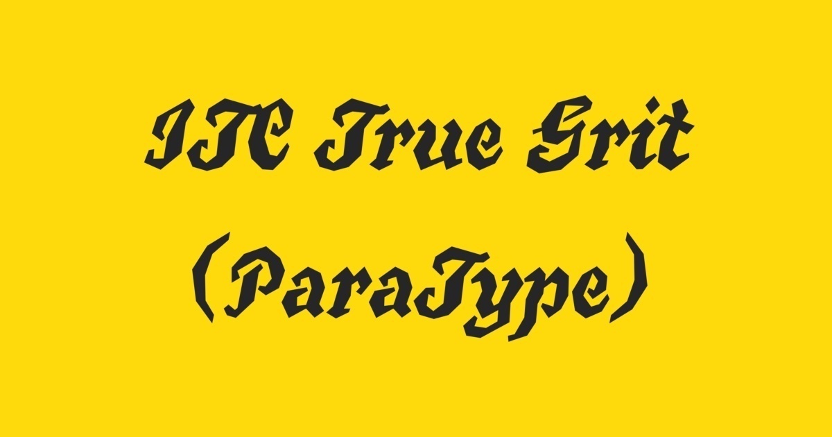 Font True Grit ITC