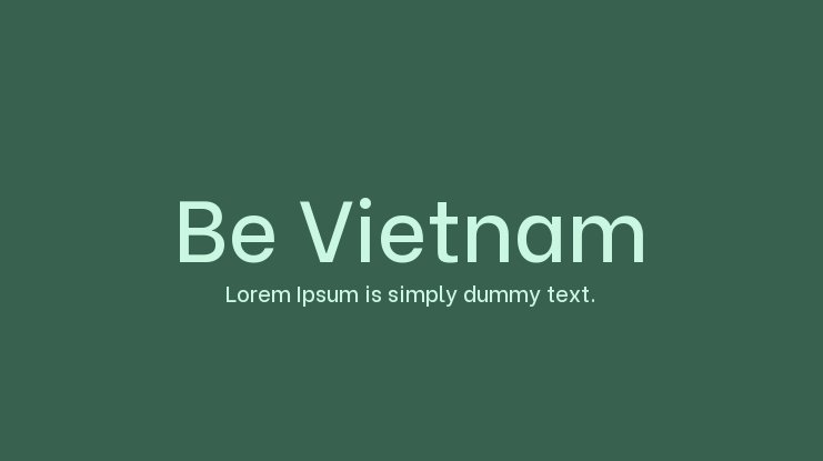 Font Be Vietnam Pro
