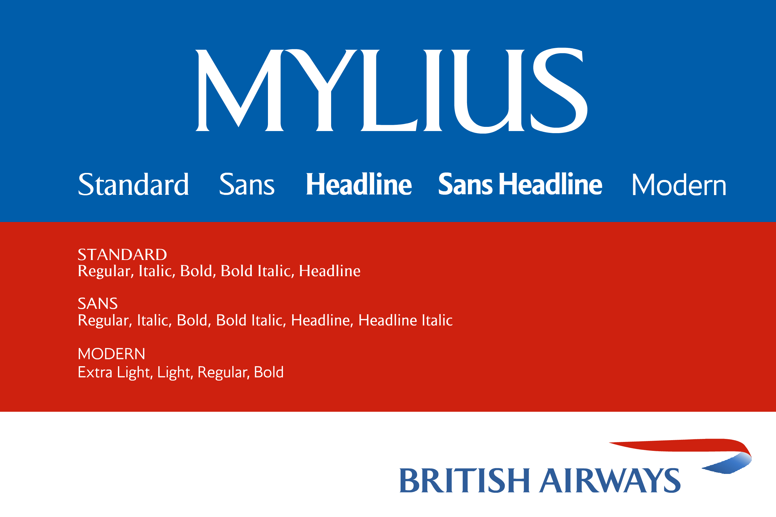 Font Mylius Sans (British Airways)