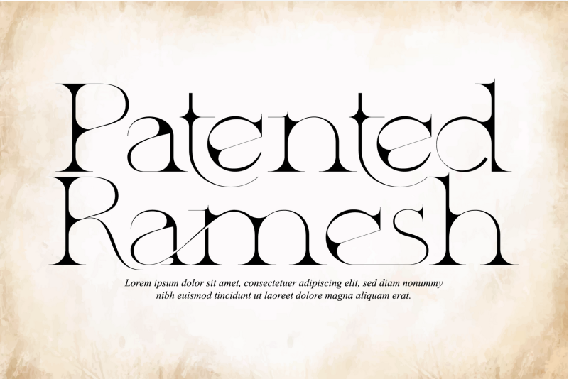 Font Patented Ramesh
