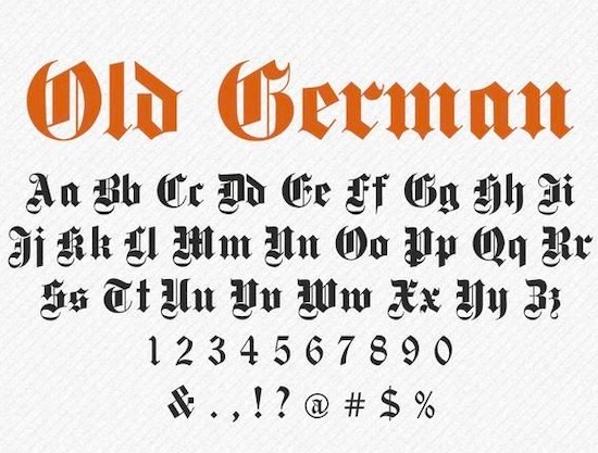 Font Old German