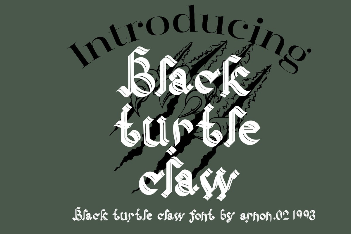 Font Black Turtle Claw