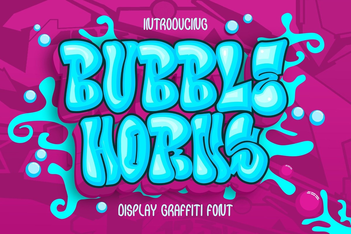 Font Bubble Horns Graffiti