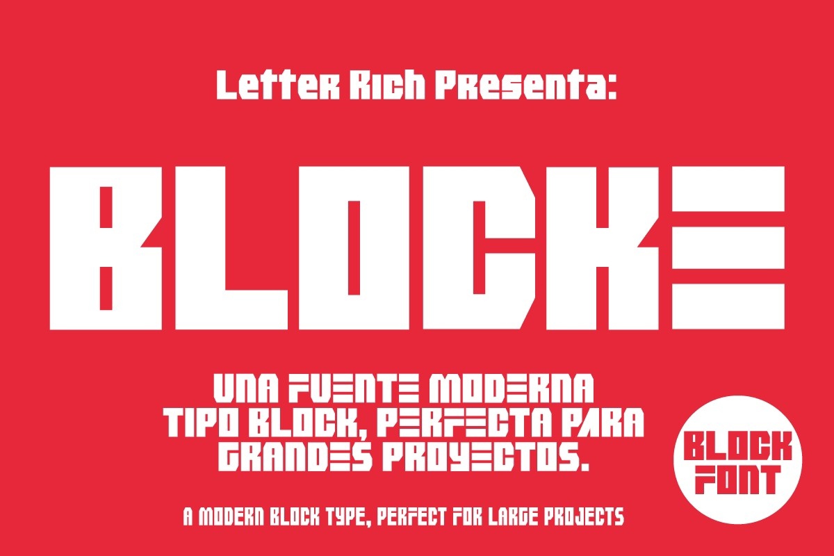 Font Blocke font Ricardo Patiño