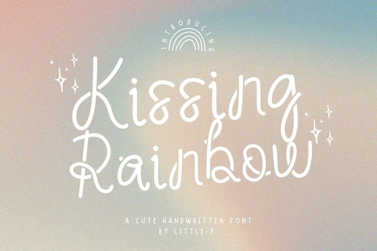 Font Kissing Rainbow