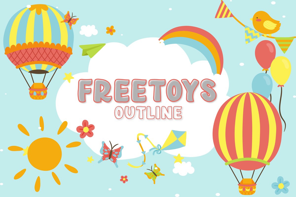 Font Freetoys Outline