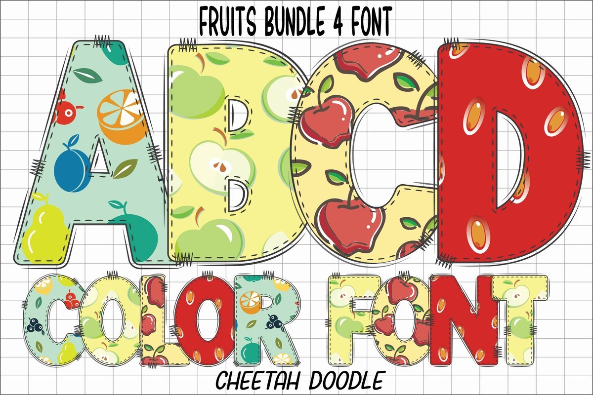 Font Fruits: download and install on the WEB site