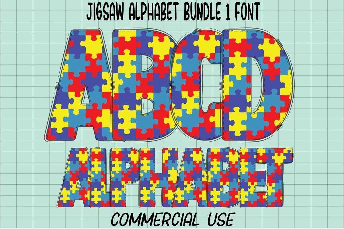 Font Jigsaw Alphabet