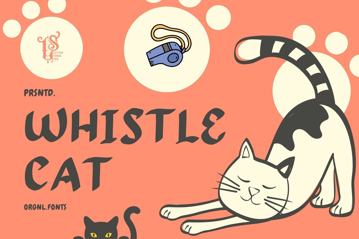 Font Whistle Cat