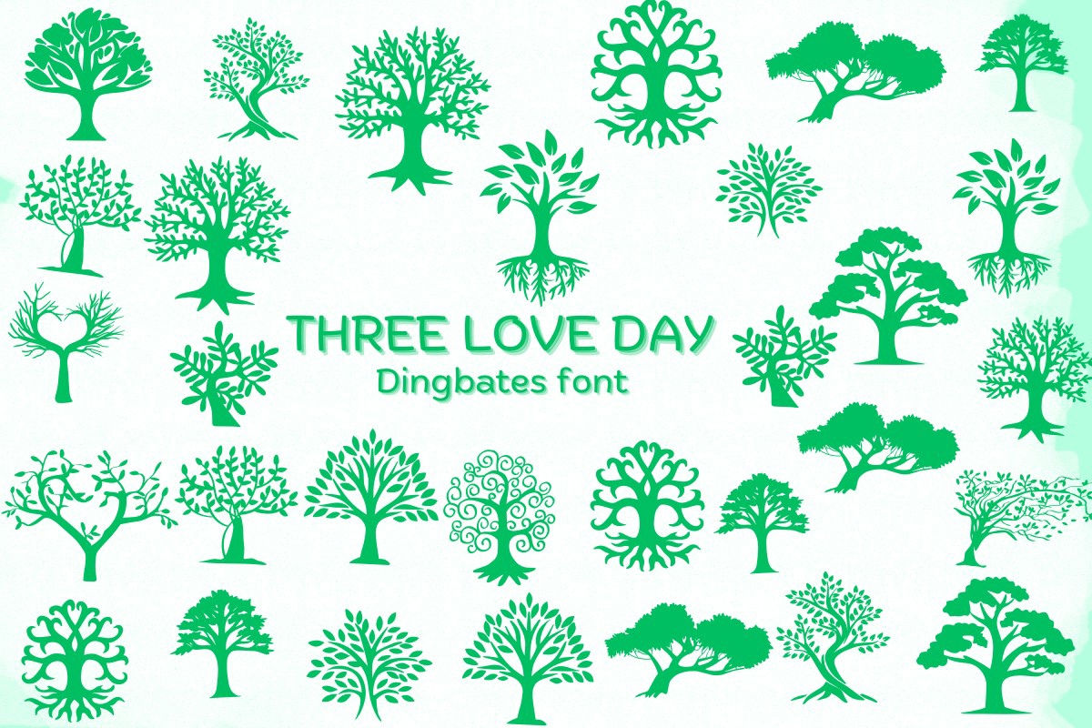 Font Tree Love Day