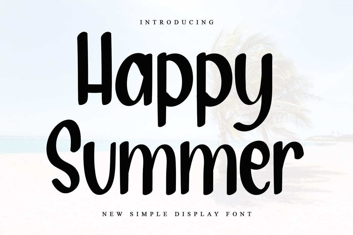 Font Happy Summer: download and install on the WEB site