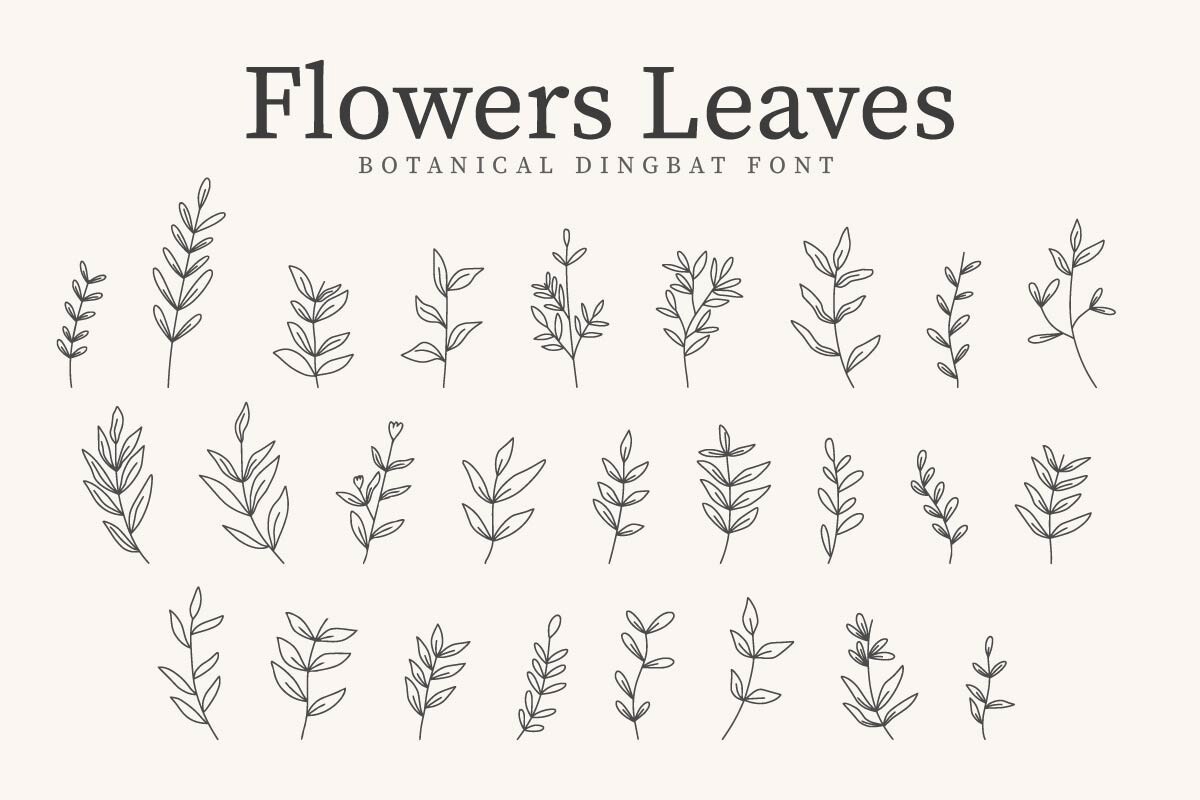 Font Flowers Leaves