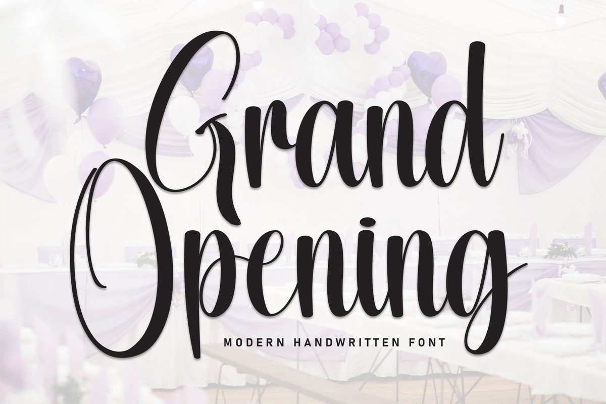 Font Grand Opening: download and install on the WEB site