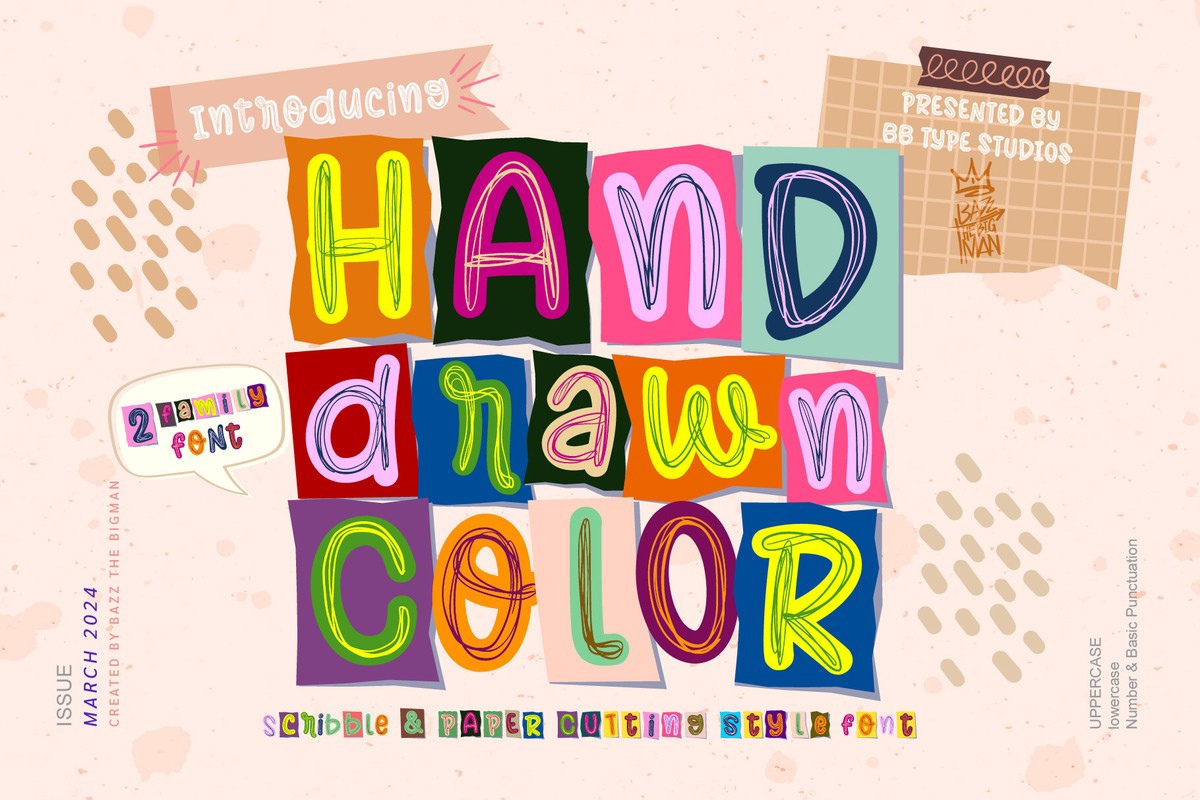 Font Hand Drawn Color