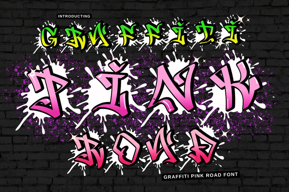 Font Graffiti Pink Road