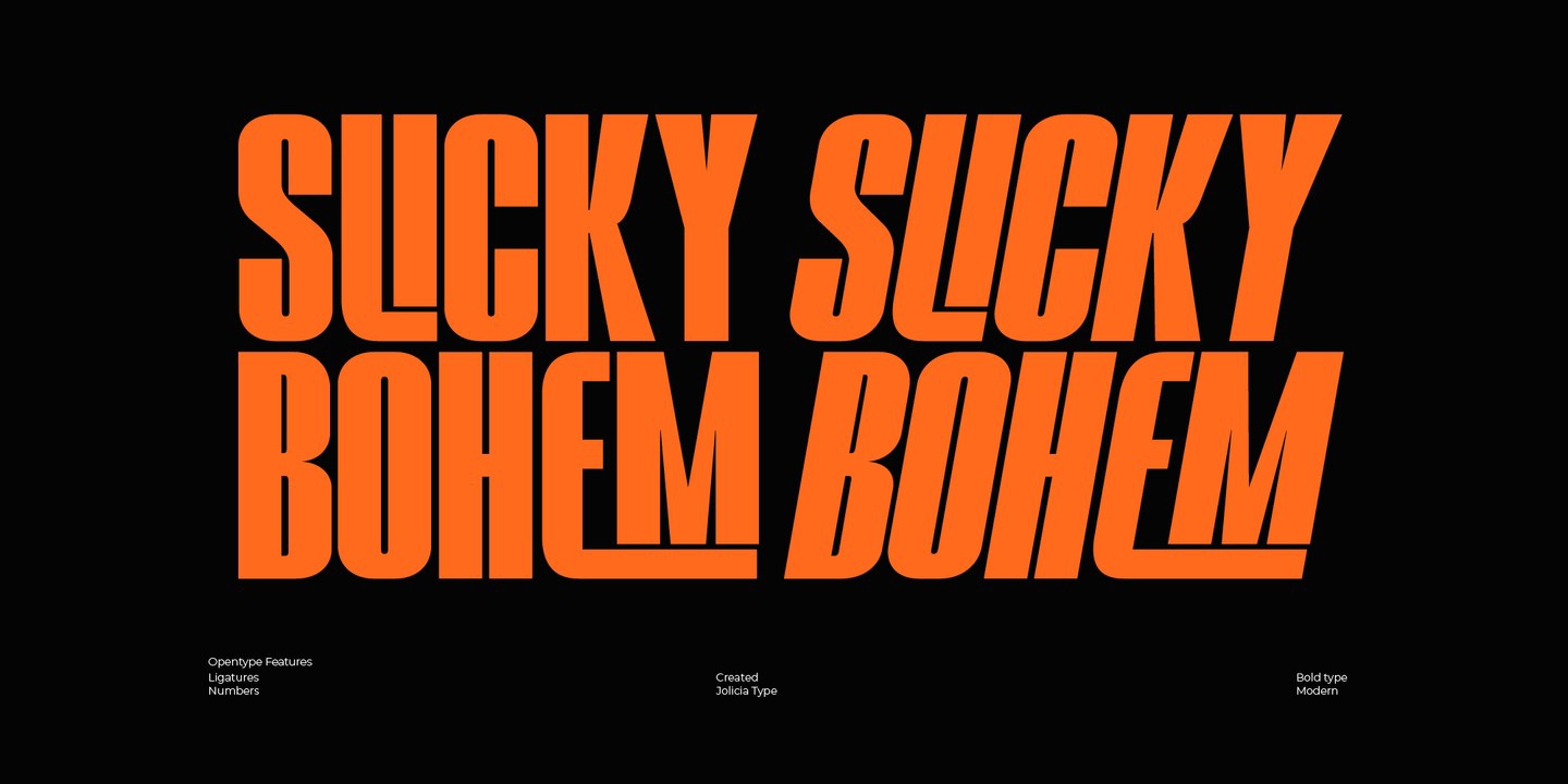 Font Slicky Bohem