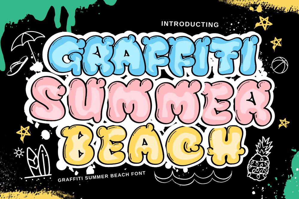 Font Graffiti Summer Beach