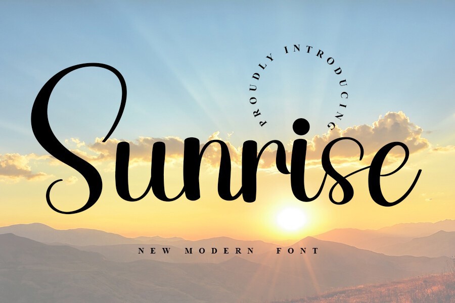 Font Sunrise: download and install on the WEB site