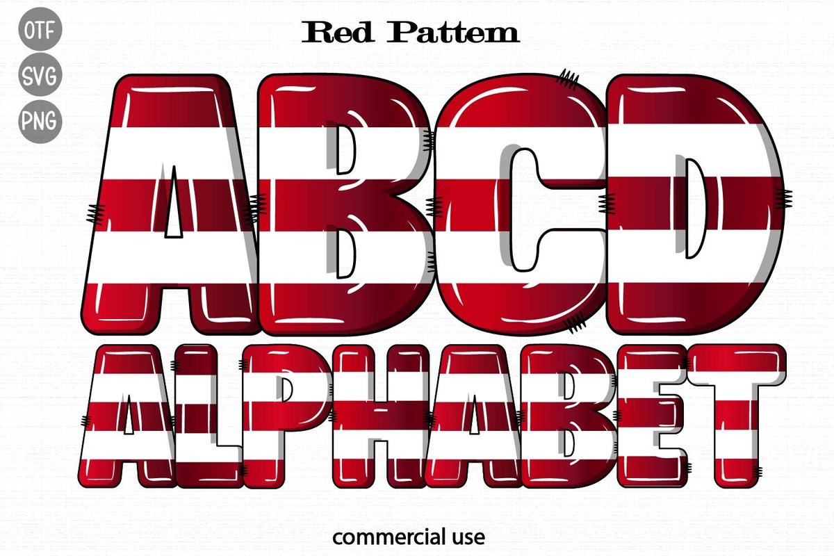 Font Red Pattern