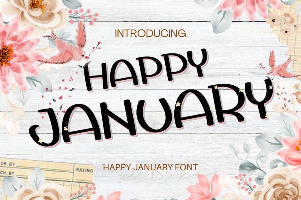 Font Happy January