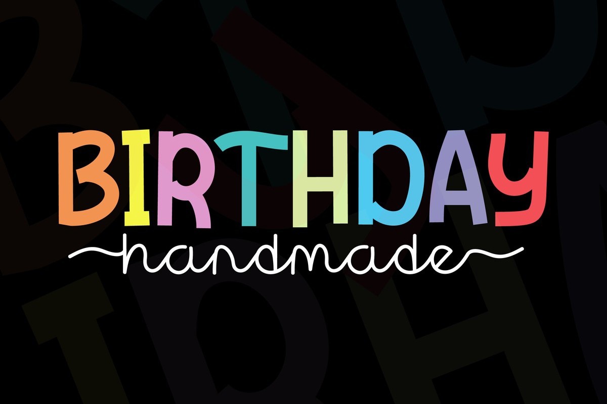 Font Birthday Handmade