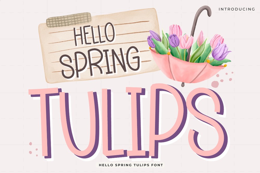 Font Hello Spring Tulips