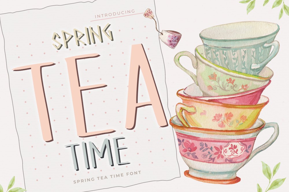 Font Spring Tea Time