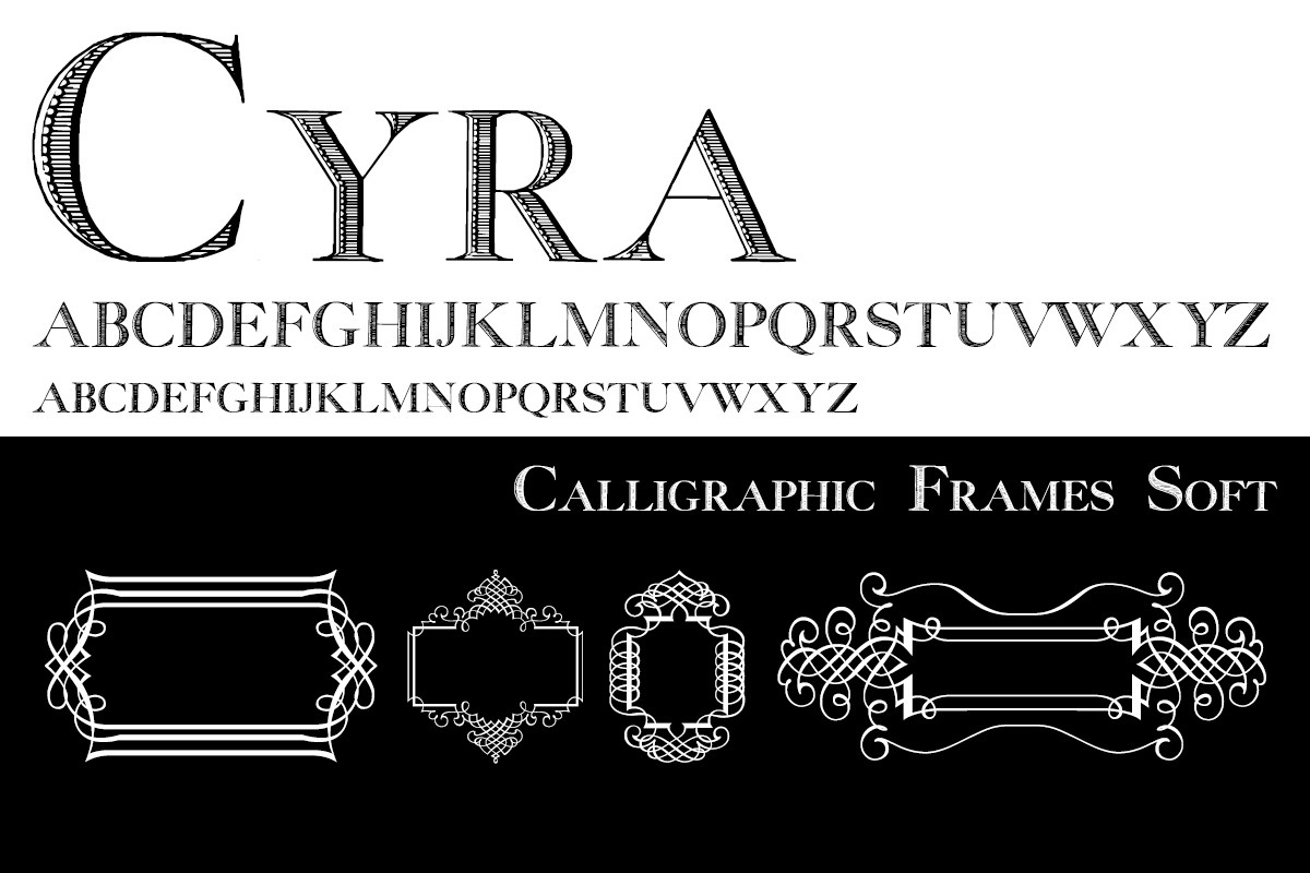 Font Calligraphic Frames Plus Cyra Duo