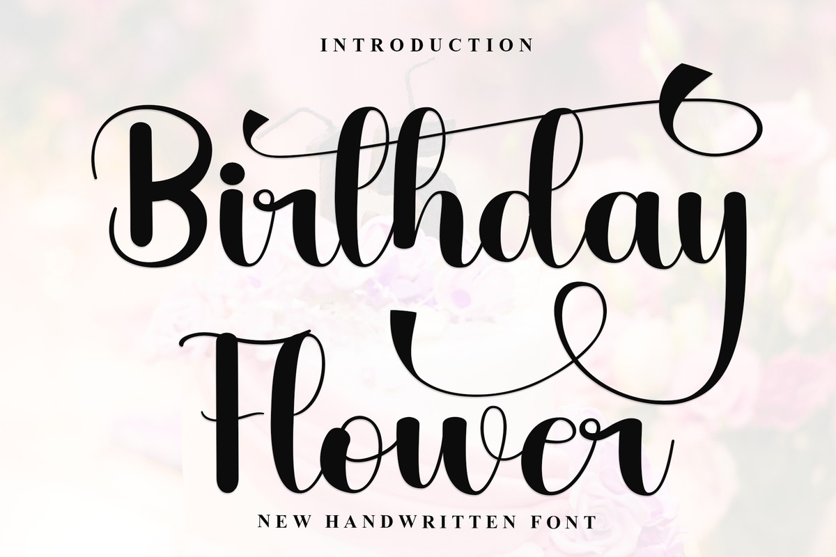 Font Birthday Flower