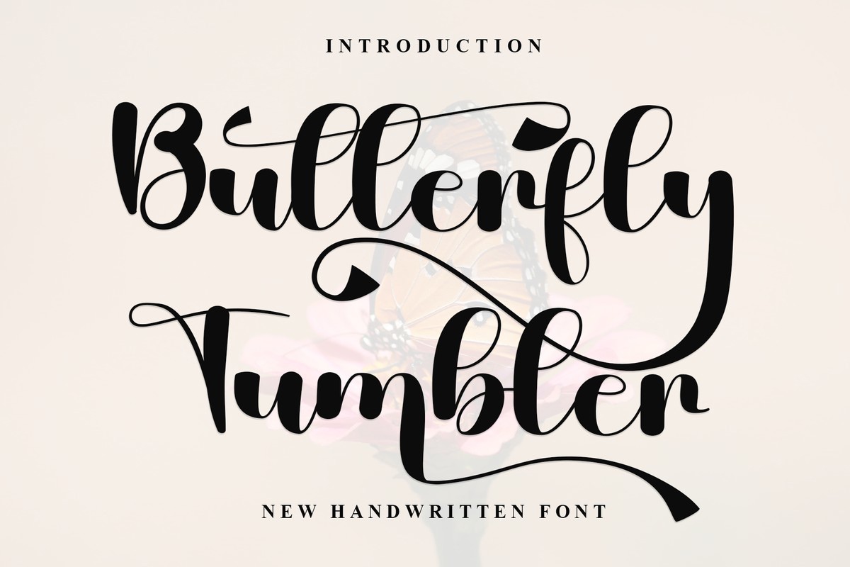 Font Butterfly Tumbler