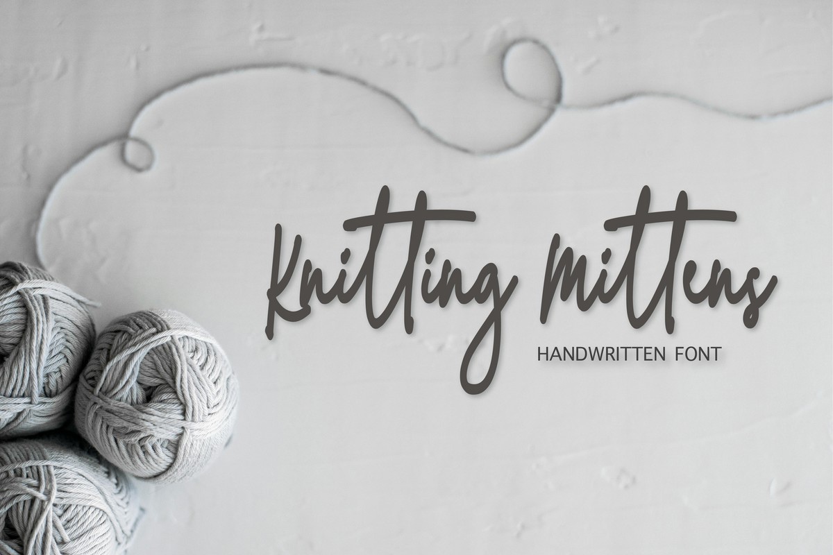 Font Knitting Mittens