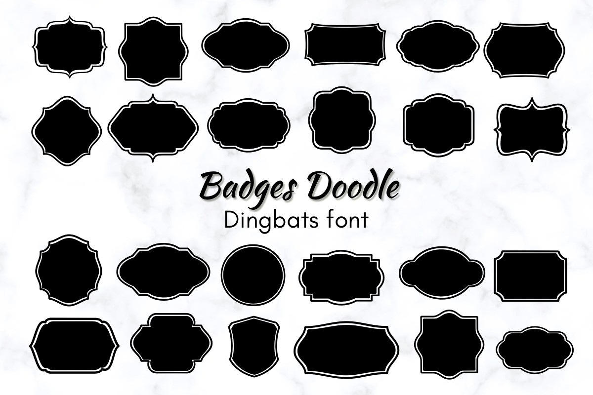 Font Badges Doodle