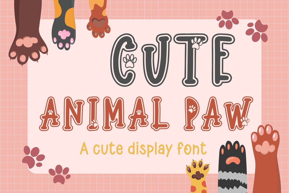 Font Cute Animal Paw