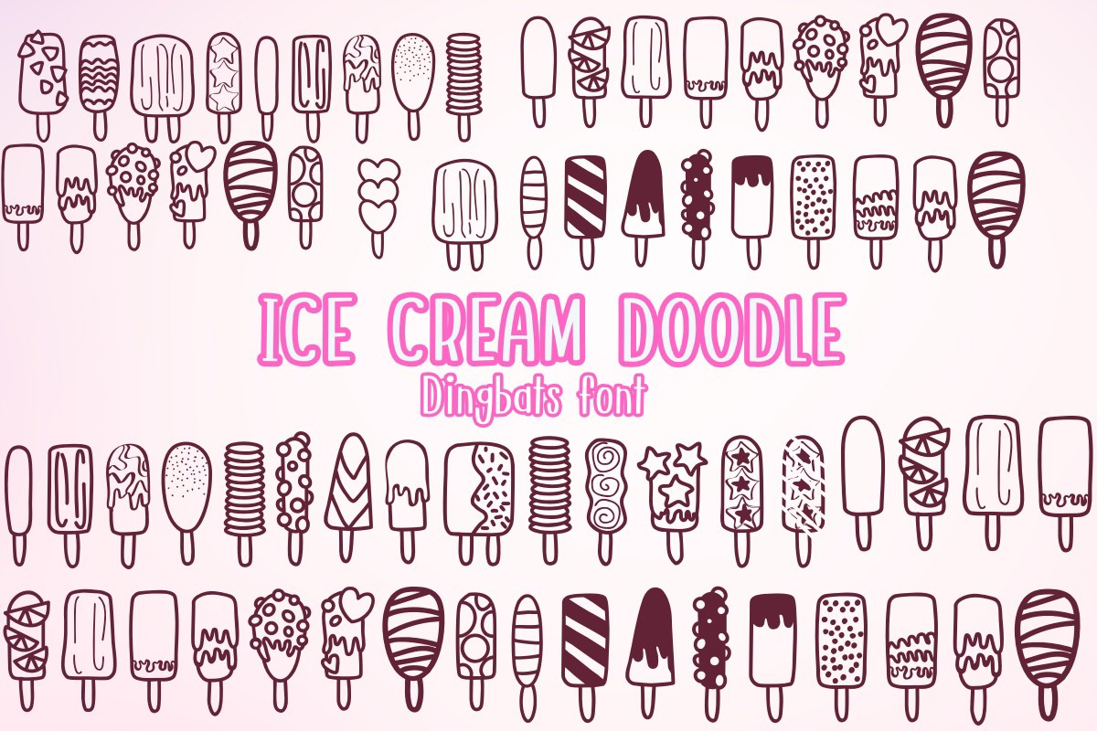 Font Ice Cream Doodle